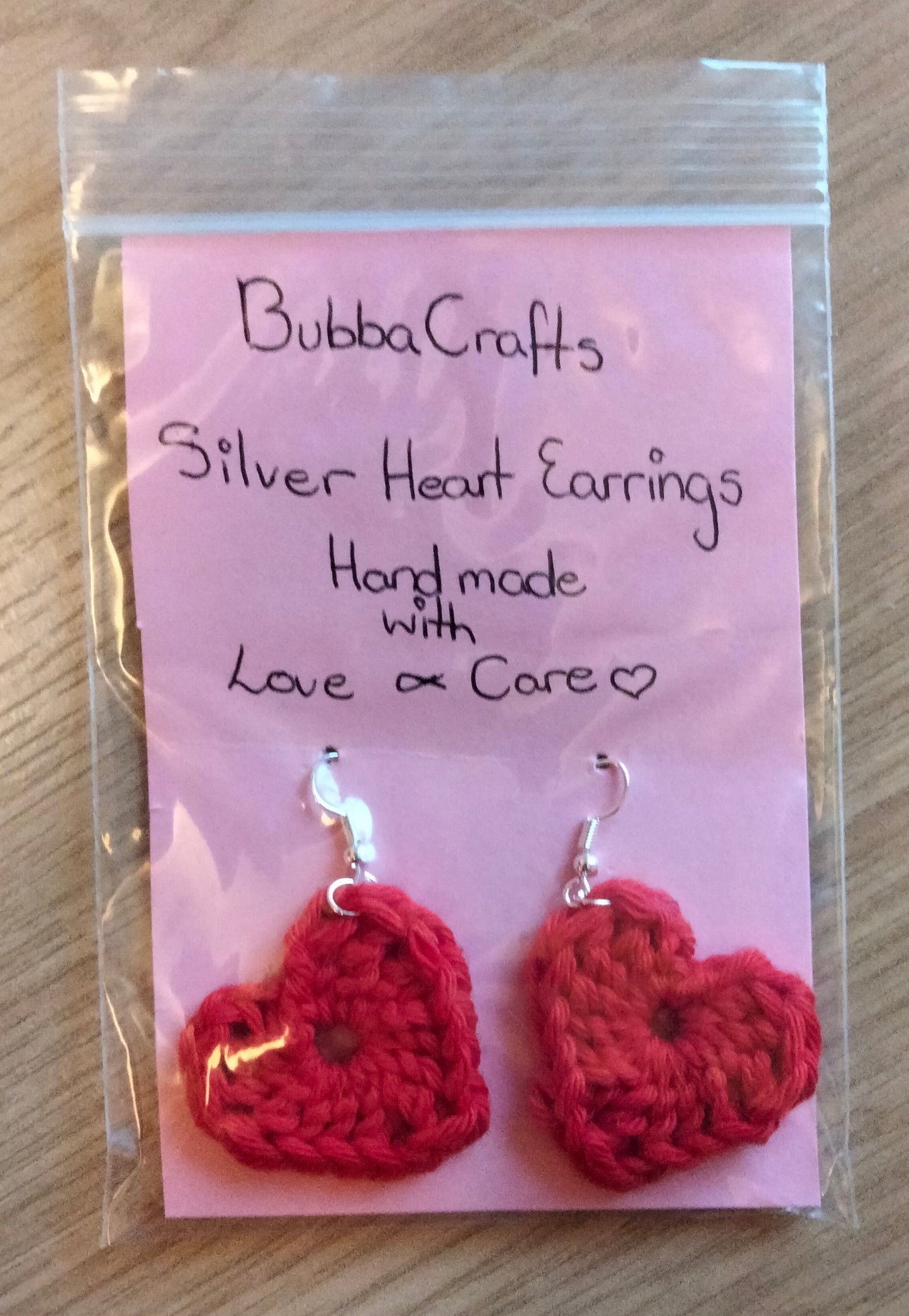 Crochet Heart Earrings
