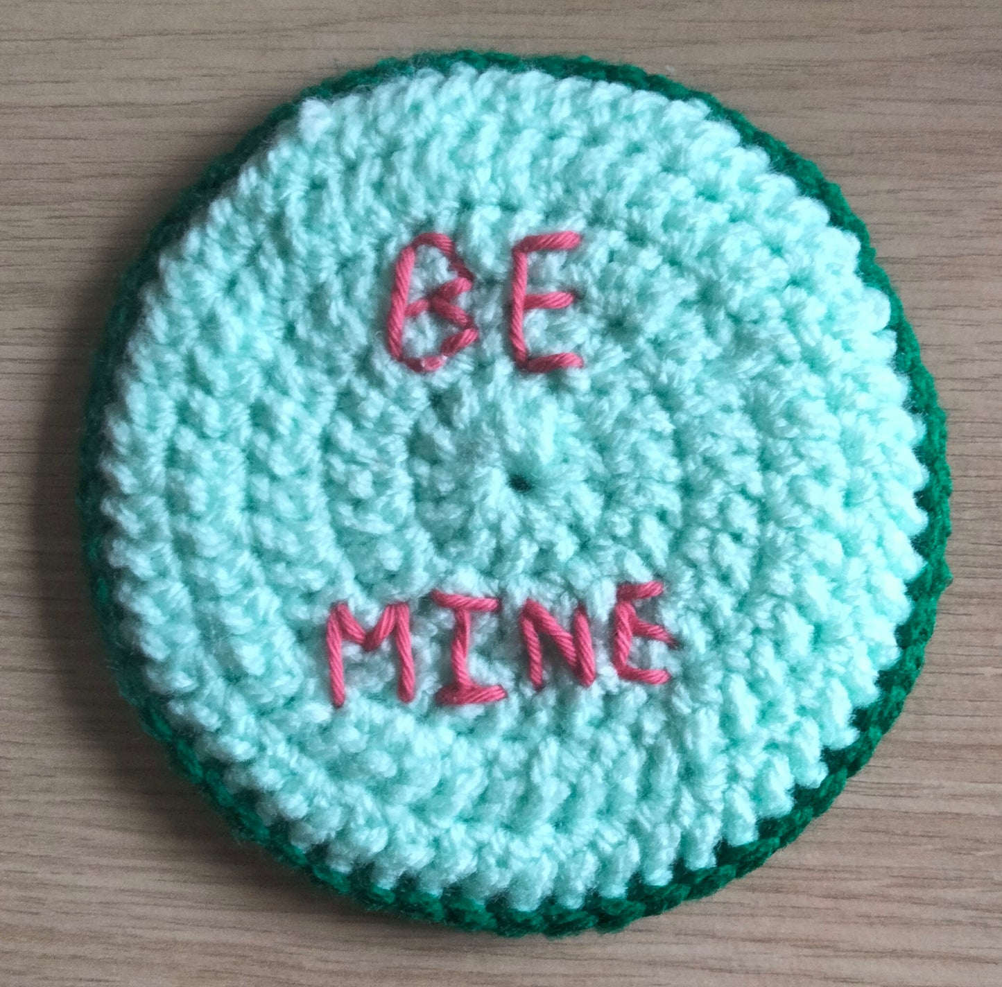 Crochet Conversational Heart Coasters