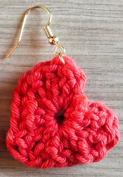 Crochet Heart Earrings