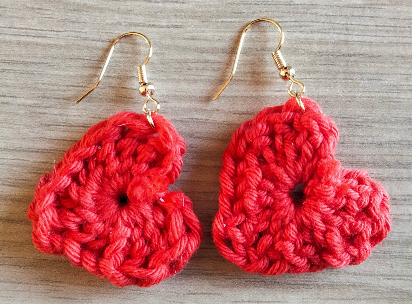 Crochet Heart Earrings