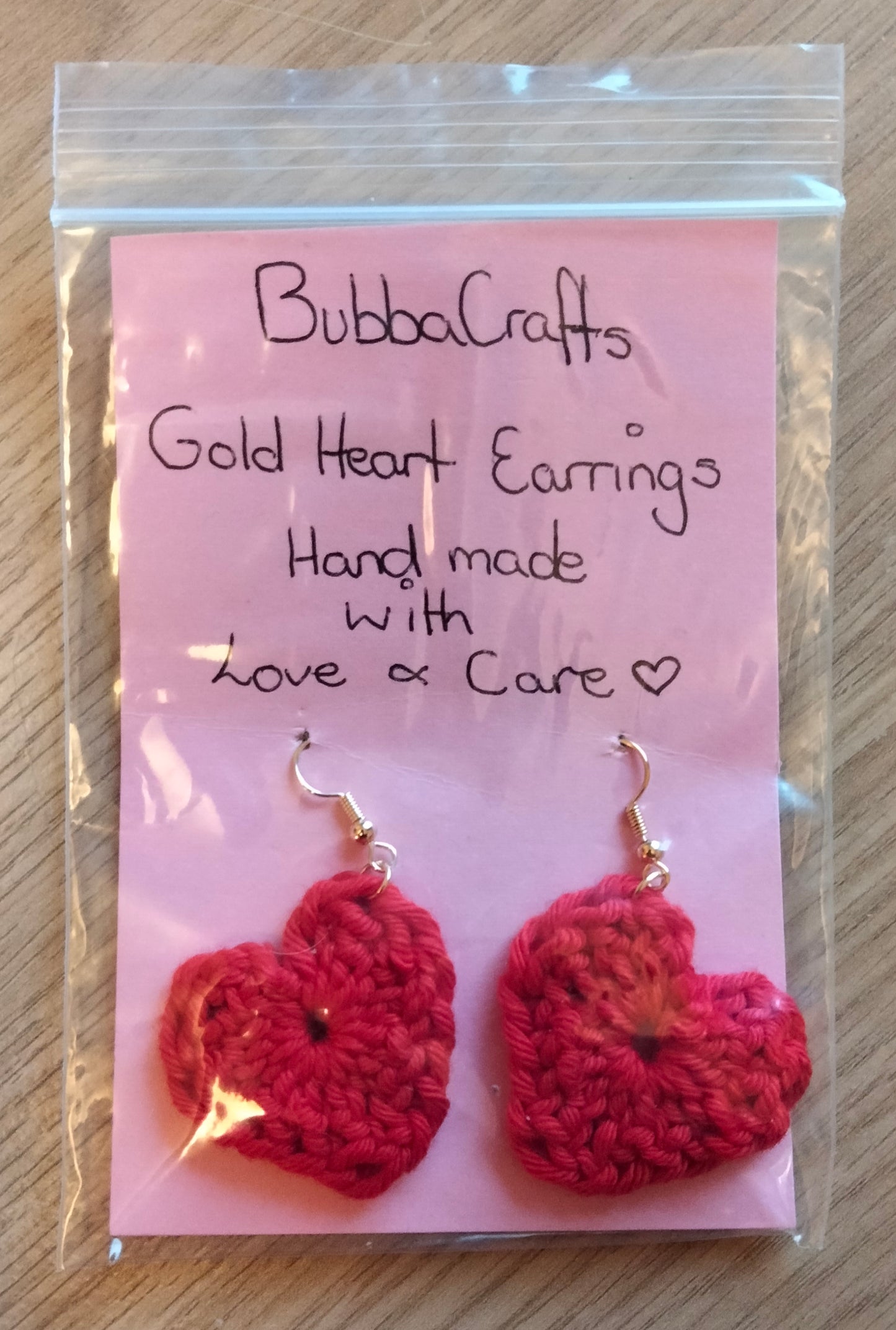 Crochet Heart Earrings