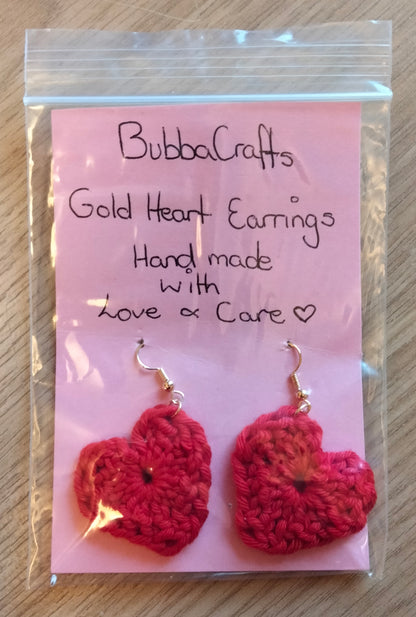 Crochet Heart Earrings