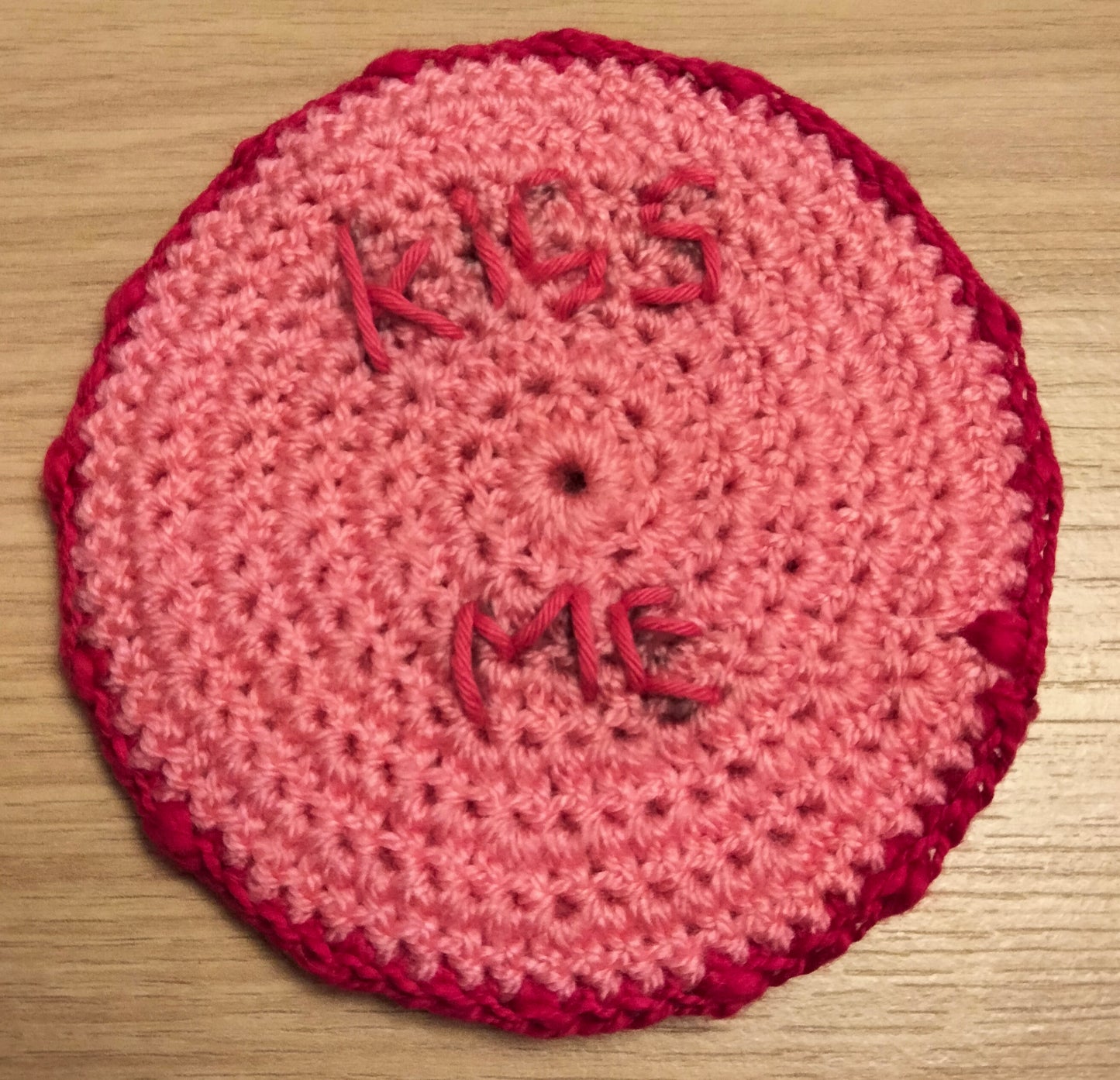 Crochet Conversational Heart Coasters