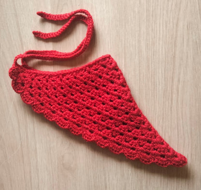 Crochet Valentine Scalloped Bandanas