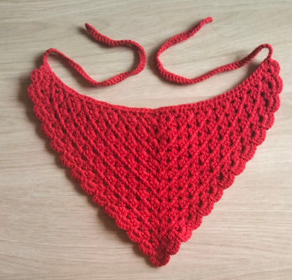 Crochet Valentine Scalloped Bandanas