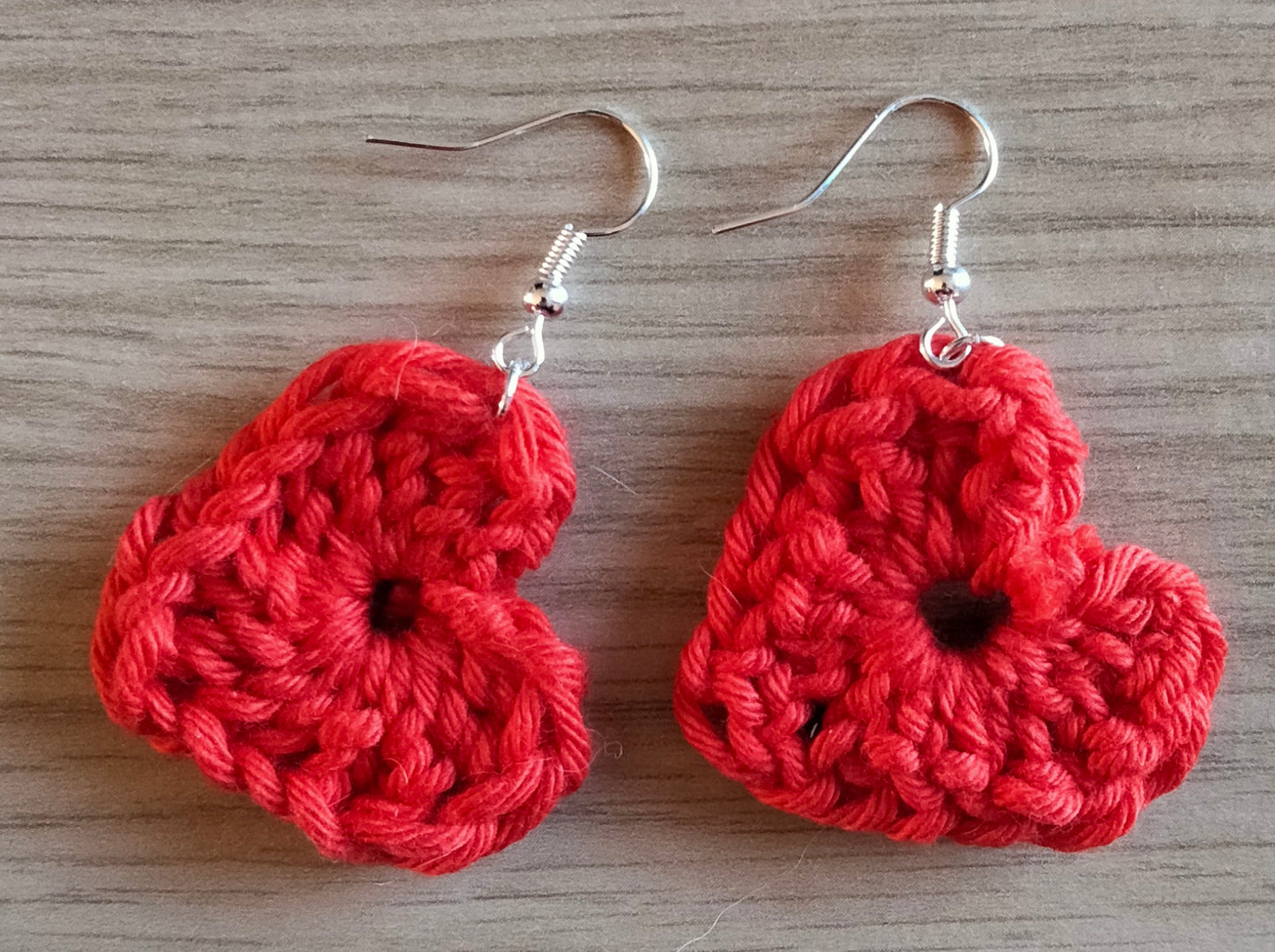 Crochet Heart Earrings