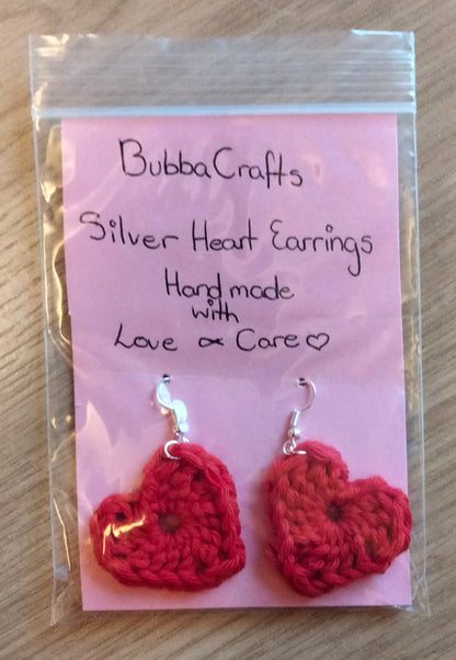 Crochet Heart Earrings