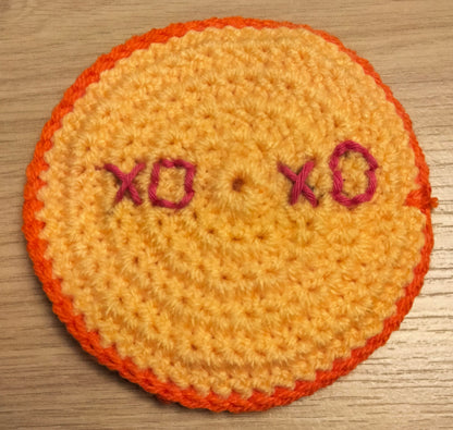 Crochet Conversational Heart Coasters